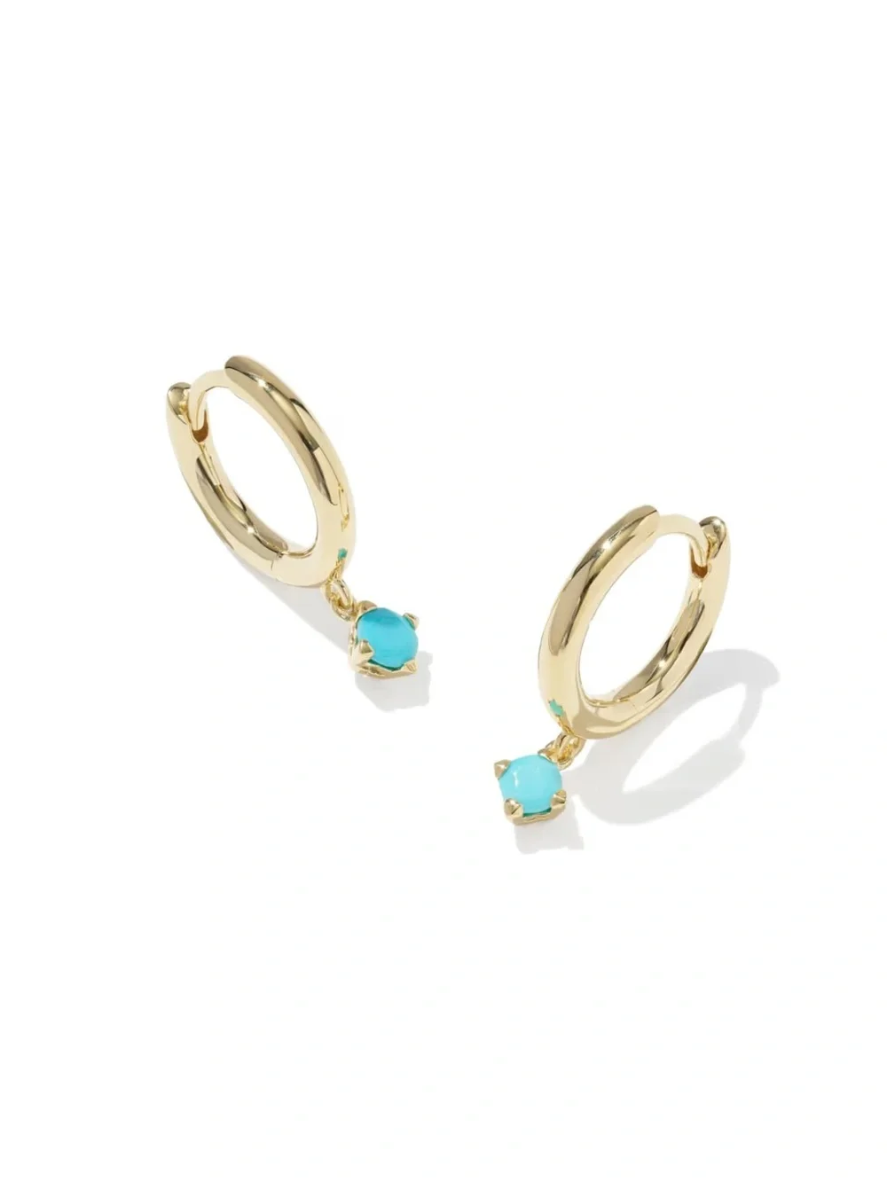 Kendra Scott Maisie 18k Gold Vermeil Huggie Earrings in Turquoise / December NWT